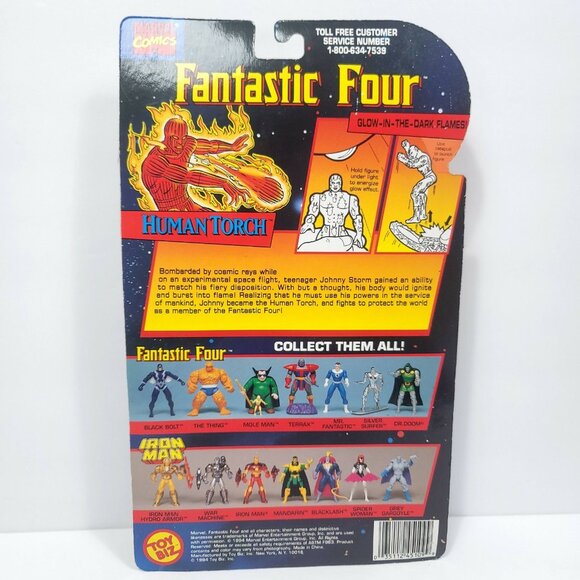 Fantastic Four Human Torch Action Figure Glow-in-the-dark Flames 1995 Launcher - Picture 4 of 5